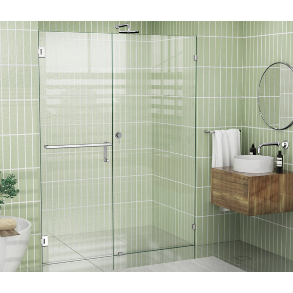 Glass Warehouse Hinged Frameless Shower Door & Reviews Wayfair